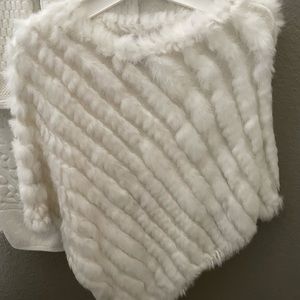 White rabbit fur pull over shawl.   Worn once for about 30 minutes.